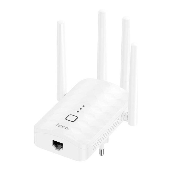 Репитер WiFi Hoco HI35 / WiFi4 / 2.4G / 300Мбит/с, White