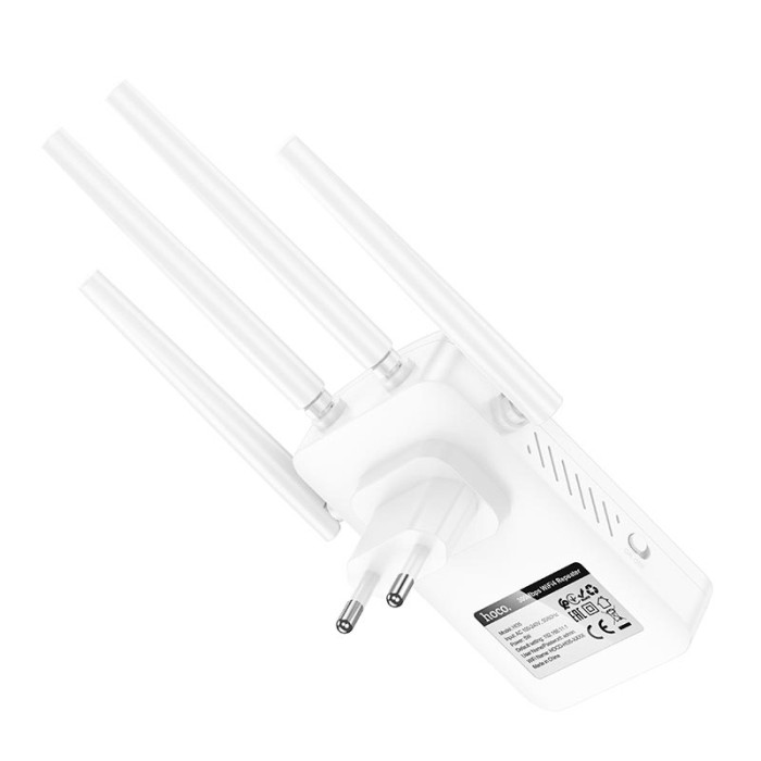 Репитер WiFi Hoco HI35 / WiFi4 / 2.4G / 300Мбит/с, White