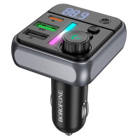 FM модулятор BOROFONE BC50 2USB / 1Type-C / PD / QC / 38W / 3A, BT5.4 Black