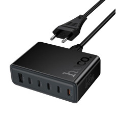 Зарядний пристрій 6 в 1 HOCO C150A 1 х USB / 5 х Type-C, PD/QC, 45W/3A, Black