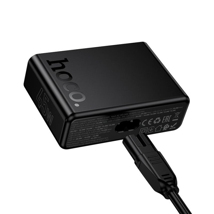 Зарядное устройство 6 в 1 HOCO C150A 1 х USB / 5 х Type-C, PD/QC, 45W/3A, Black