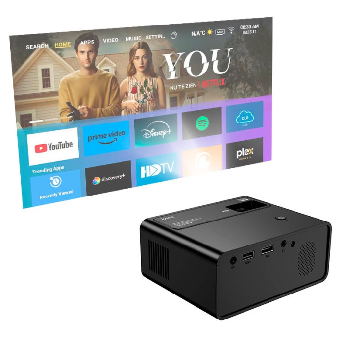 Проектор Hoco DT6 Wi-Fi / BT5.1 / 2.4G / 5G / 720p, Black