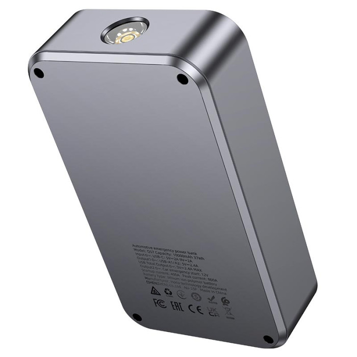 Пусковий пристрій HOCO QS7 10000mAh, 800A Grey