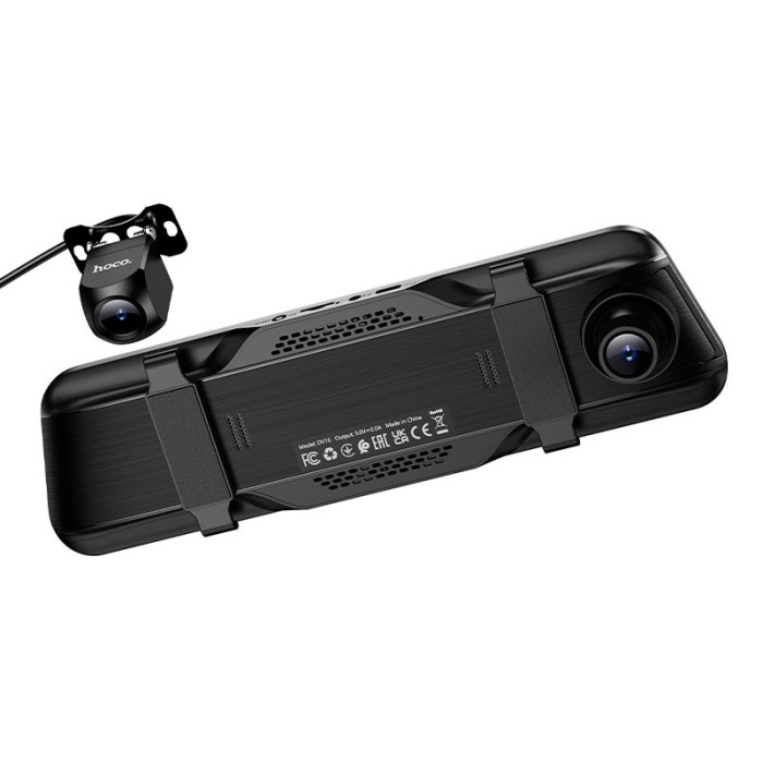 Відеореєстратор HOCO DV16 9,66" IPS, 1080p/720p 30FPS, 2 камери, Black