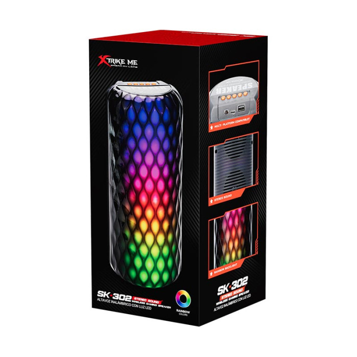 Портативна колонка XTRIKE ME SK-302 BT5.4, USB / FM / AUX, 10W, 3 год Black