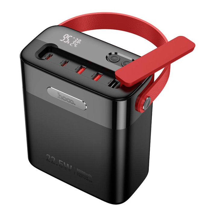 Повербанк Hoco J143 80000mAh, 2 х Type-C / 3 х USB / 22.5W / 3A, Black