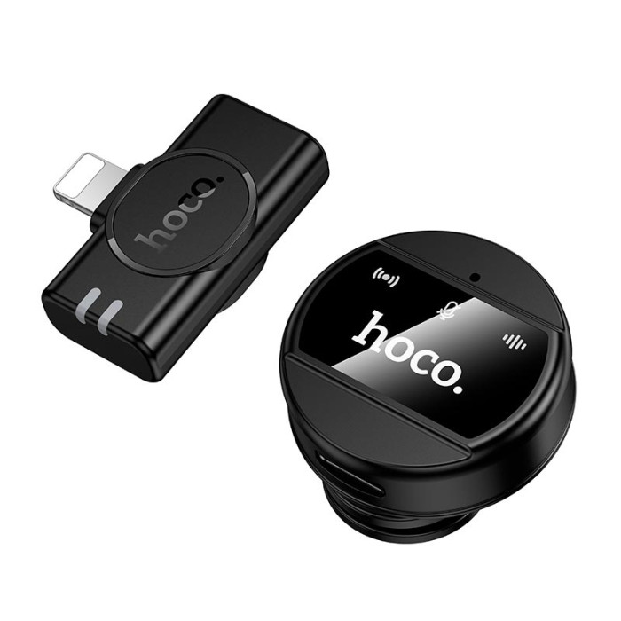 Бездротовий петличний мікрофон HOCO L21 Lightning Black