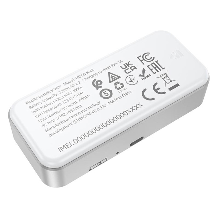 Портативний маршрутизатор інтернет WiFi 6, 4G HOCO HI42 White