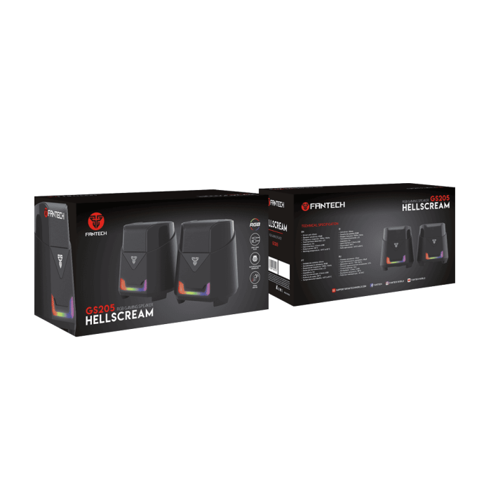 Акустическая система для ПК Fantech GS205 Hellscream RGB 2х3W, AUX / USB, Black