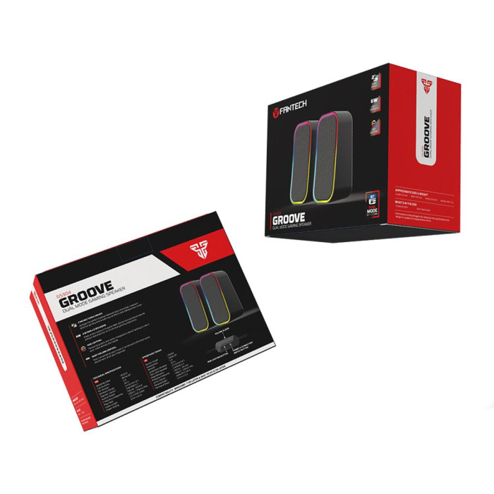 Акустична система для ПК Fantech GS304 Groove 2 Modes RGB 6W, BT / AUX / USB, Black