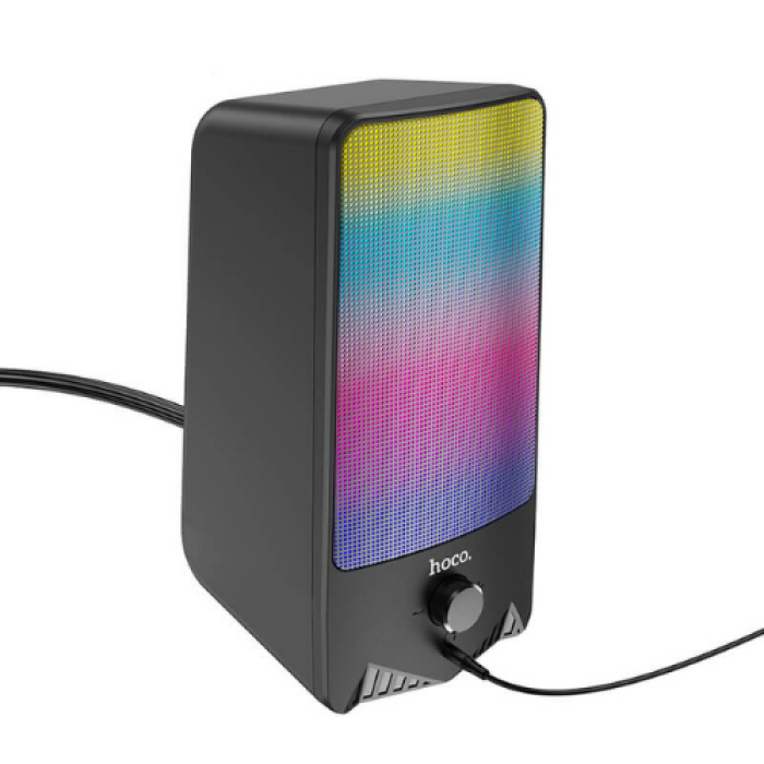 Акустическая система для ПК HOCO DS14 RGB 2х5W, AUX / USB, Black