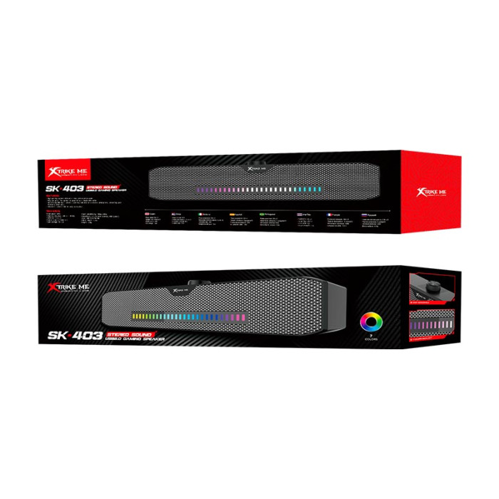 Саундбар для ПК Xtrike ME SK-403 RGB 5W / AUX / USB, Black