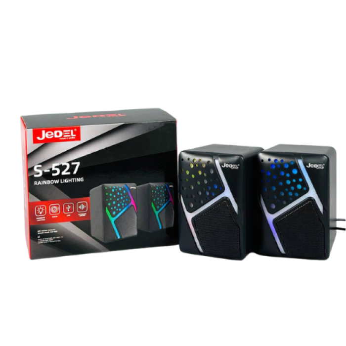 Акустична система для ПК Jedel S-527 RGB 2х3W, AUX / USB, Black