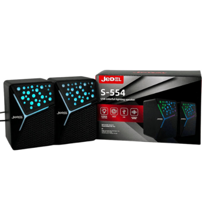 Акустическая система для ПК Jedel S-554 RGB 2х3W, AUX / USB, Black