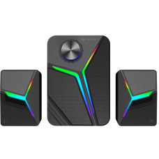 Акустична система для ПК Meetion SP2111 RGB 15W 3х5W, BT / AUX / USB, Black