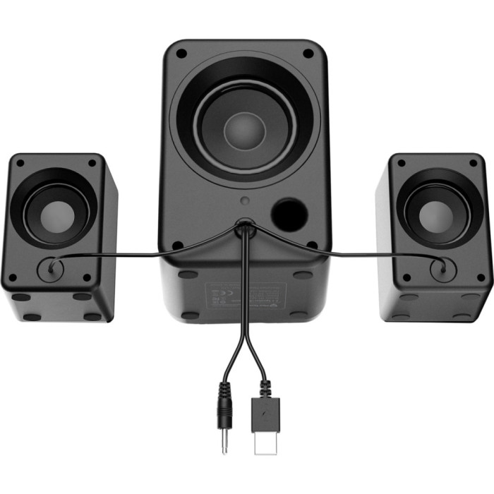 Акустична система для ПК Meetion SP2111 RGB 15W 3х5W, BT / AUX / USB, Black