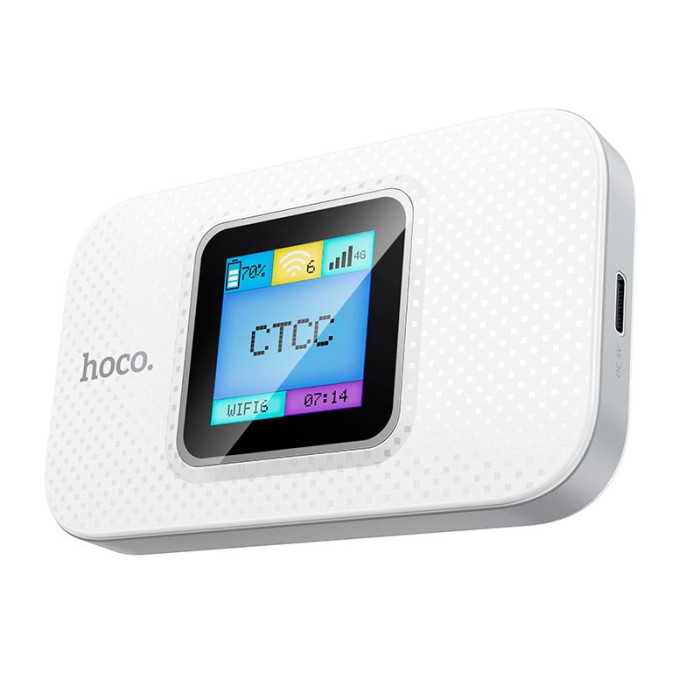 Портативний маршрутизатор інтернет WiFi 6, 4G HOCO DQ12 White