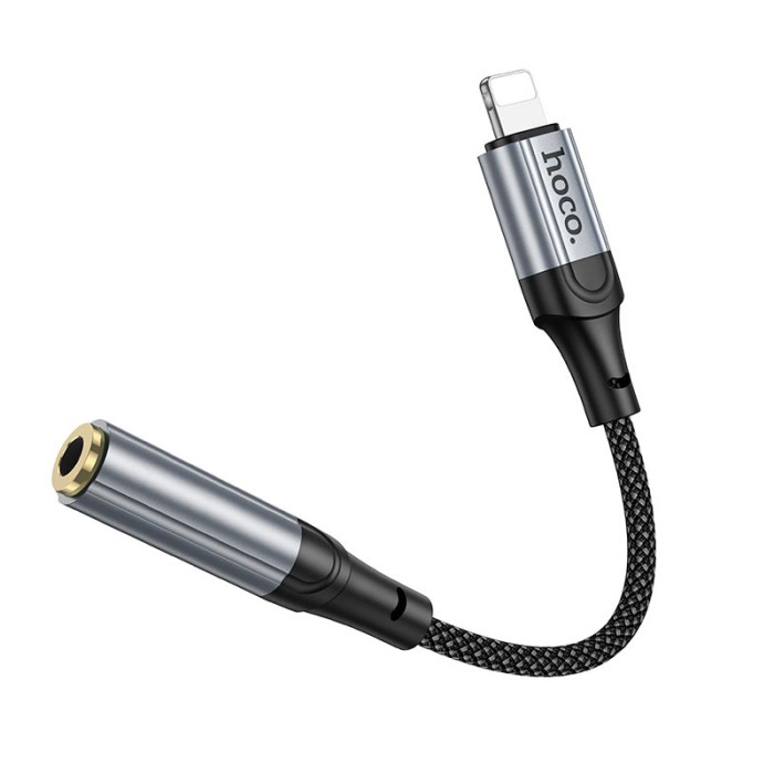 Перехідник HOCO LS36A Lightning to AUX 3.5 mm Grey