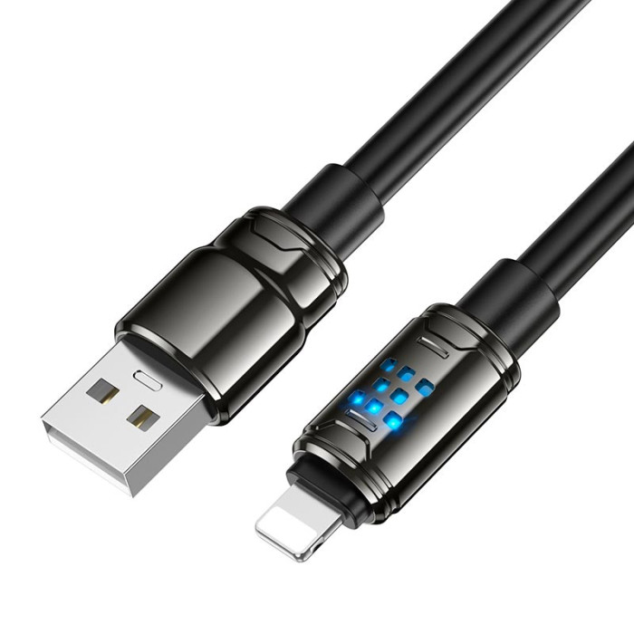Кабель Hoco U143 USB to Lightning 2.4A 1.2m Black