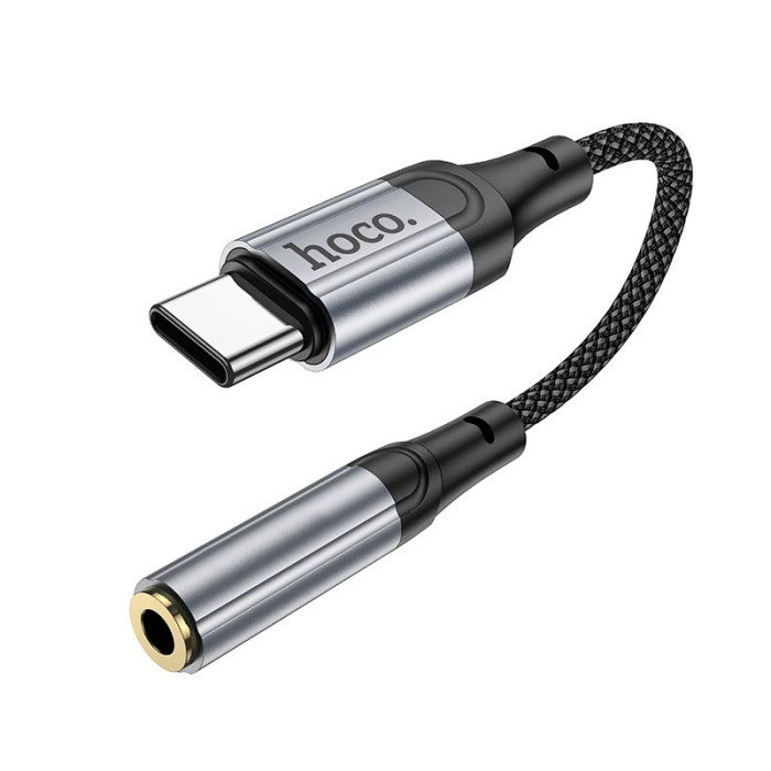 Переходник HOCO LS36 Type-C to AUX 3.5 mm Grey