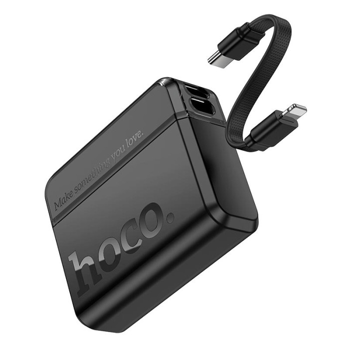 Повербанк Hoco Q38 10000mAh, Lightning / 2 х Type-C / 20W, Black