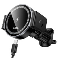 Автомобільний тримач з бездротовою зарядкою HOCO HW35 15W Black