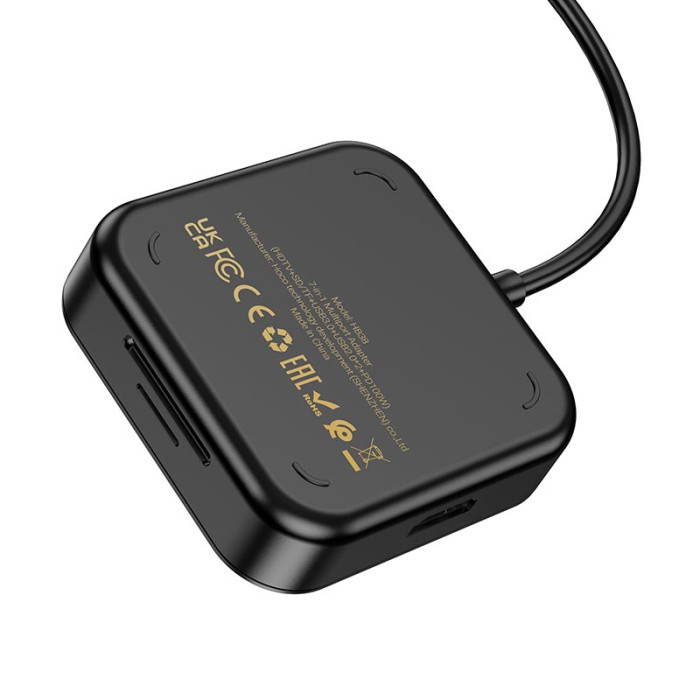 Перехідник 7 в 1 HOCO HB38 0.2m Black