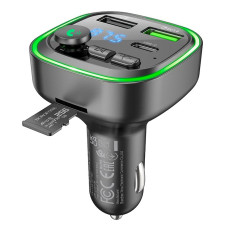 FM модулятор BOROFONE BC48 2USB / 1Type-C / PD / QC / 18W / 3A, BT5.0 Black