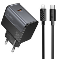 Кабель та блочок Hoco CS72A Type-C to Lightning 30W 1m Black