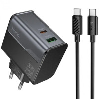 Кабель та блочок Hoco CS74A Type-C to Type-C 45W 1m Black
