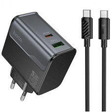 Кабель та блочок Hoco CS74A Type-C to Type-C 45W 1m Black