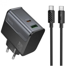 Кабель та блочок Hoco CS74A Type-C to Type-C 45W 1m Black