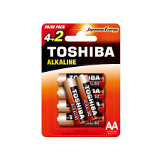 Батарейки 6 шт Toshiba LR6 Red Alkaline тип АА