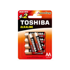 Батарейки 6 шт Toshiba LR6 Red Alkaline тип АА