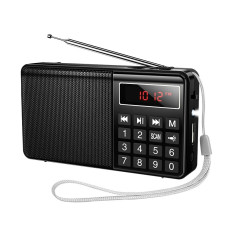 Портативний радіоприймач HOCO HI50 BT5.3 TF / USB / AUX / AM / FM, 5W 3.5 год Black