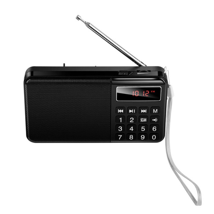Портативний радіоприймач HOCO HI50 BT5.3 TF / USB / AUX / AM / FM, 5W 3.5 год Black