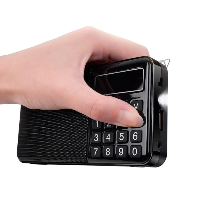 Портативний радіоприймач HOCO HI50 BT5.3 TF / USB / AUX / AM / FM, 5W 3.5 год Black