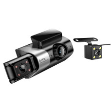 Відеореєстратор HOCO DI64 3" IPS 720p / 480p+480p, WiFi, 3 камери, Black