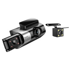 Відеореєстратор HOCO DI64 3" IPS 720p / 480p+480p, WiFi, 3 камери, Black