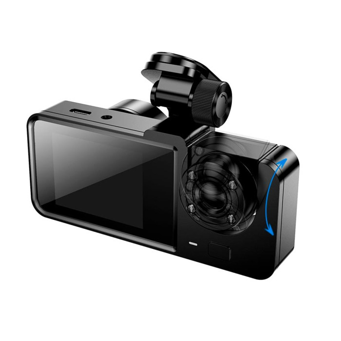 Відеореєстратор HOCO DI63 2" IPS 720p / 480p+480p, WiFi, 3 камери, Black