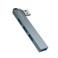 Перехідник 4 в 1 BOROFONE FH1 Metal Grey