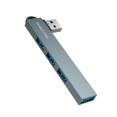 Перехідник 4 в 1 BOROFONE FH1 Metal Grey