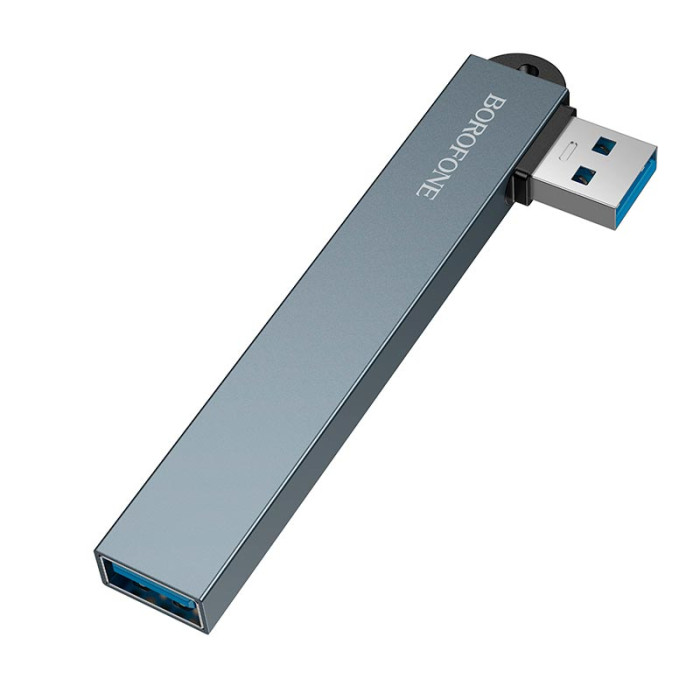 Перехідник 4 в 1 BOROFONE FH1 Metal Grey