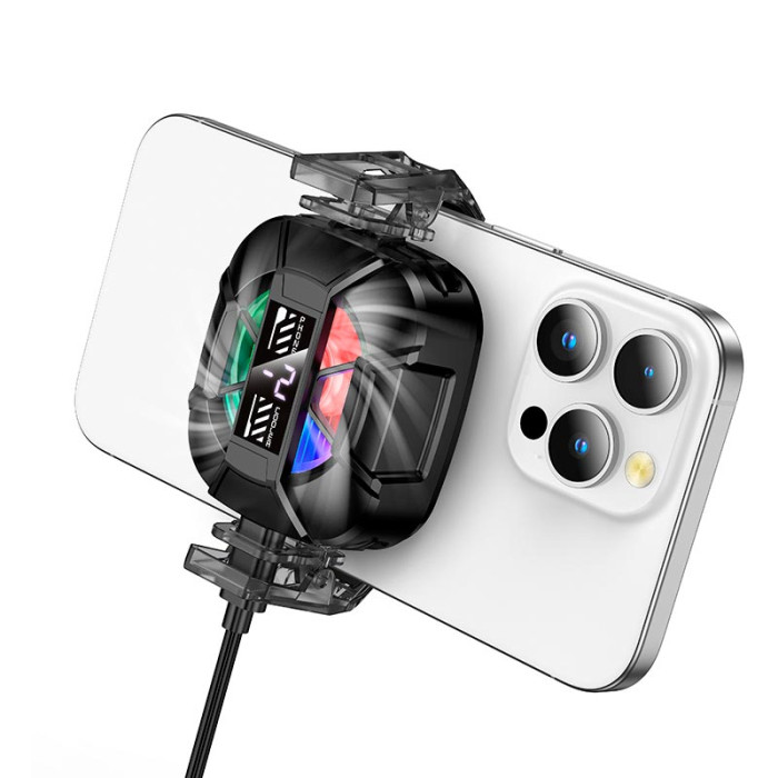Куллер для телефону HOCO GA5 до 7", RGB, Black