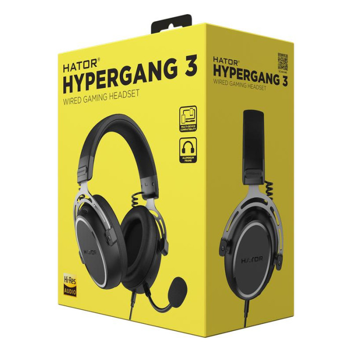Накладные игровые наушники HATOR HYPERGANG 3 Hi-Res ESH05 Black