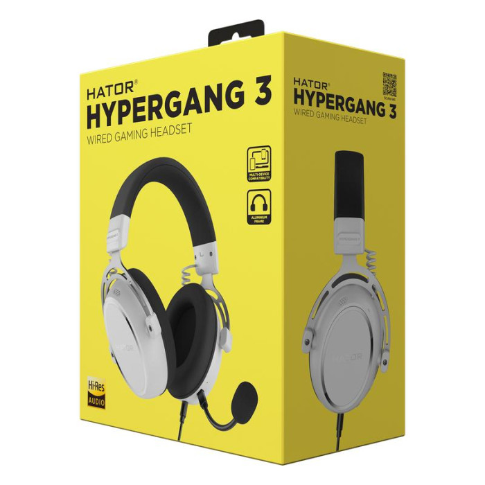 Накладні ігрові навушники HATOR HYPERGANG 3 Hi-Res ESH06 White