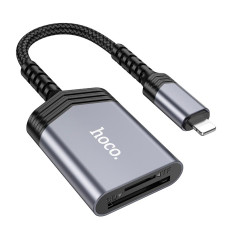 Перехідник 2 в 1 HOCO UA25 Lightning to SD/TF Grey