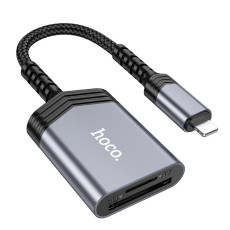 Перехідник 2 в 1 HOCO UA25 Lightning to SD/TF Grey