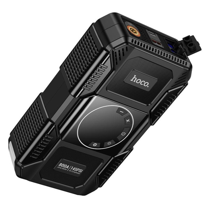 Пусковое устройство и насос Hoco QS6 8000 мАч, 800A, 10 bar Black