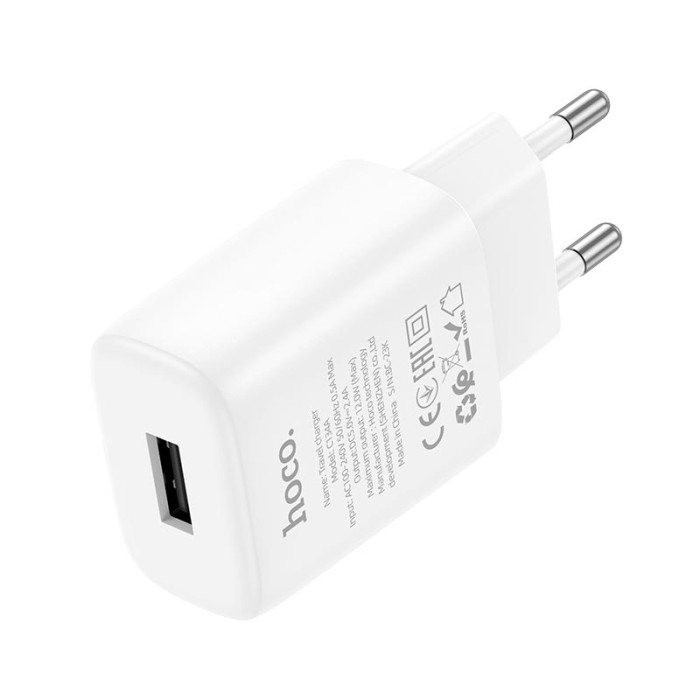 Мережевий зарядний пристрій Hoco C134A 12W White
